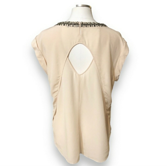 REBECCA TAYLOR Silk Embellished Scoop Neck Top100% - Picture 8 of 9